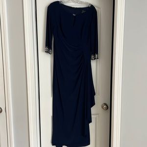 🔷Vibrant Blue Evening Dress w/Silver Sequins! Size 10 🔷
